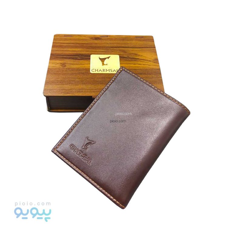 کیف پول نیم کتی گاوی ساده چرمسال،پیویو