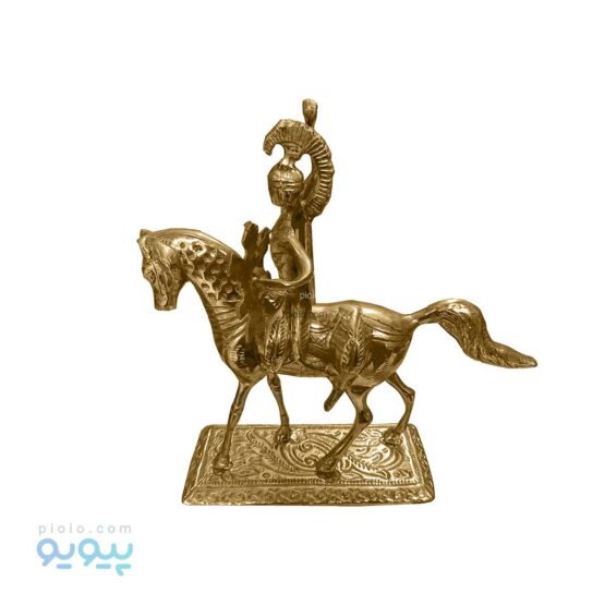 مجسمه دکوری برنجی طرح شوالیه سوار بر اسب پیویو