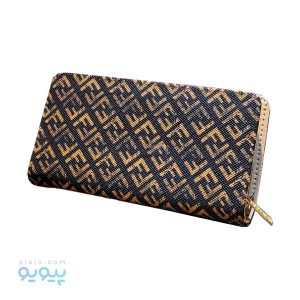 کیف پول زنانه دو زیپ فندی،پیویو