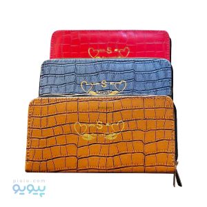 کیف پول زنانه دو زیپ طرح پوست ماری قلبی،پیویو