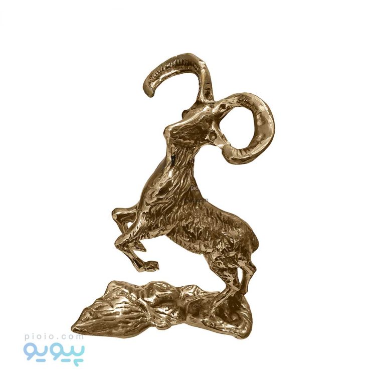 مجسمه دکوری برنجی طرح بزکوهی پیویو