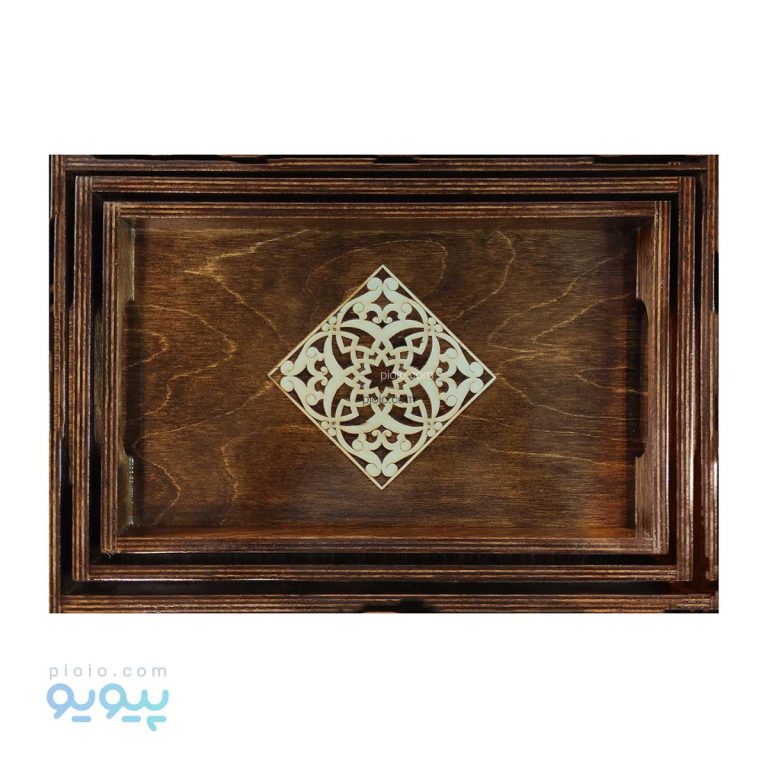 سینی چوبی سه عددی طرح چهارپر عمده و کارتنی،پیویو