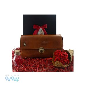 پکیج کادویی ولنتاین با کیف چرم طبیعی مردانه،پیویو