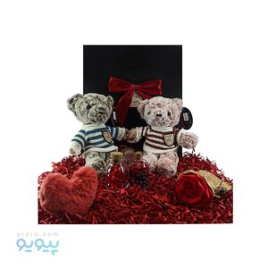 پک کادویی ولنتاین با عروسک خرس ست دختر و پسر،پیویو