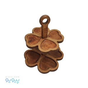 اردو خوری دو طبقه چوبی دسته دار طرح قلب آیتم 4158 _پیویو