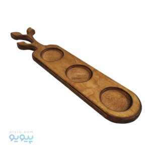شات خوری چوبی طرح شاخه و برگ 3 تایی آیتم 4142_پیویو