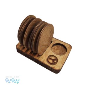 زیرلیوانی چوبی 6 تایی طرح گرد آیتم 4130_پیویو