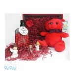 پک کادو ولنتاین خرس قرمز با جعبه خالخالی