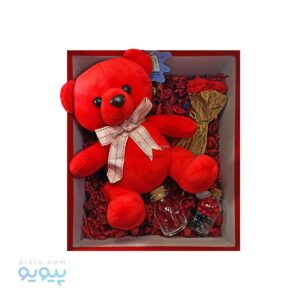پک کادو ولنتاین عروسک خرس قرمز پاپیونی،پیویو