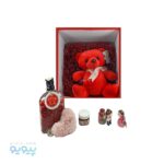 پک کادو ولنتاین عروسک خرس پاپیونی قرمز فانتزی