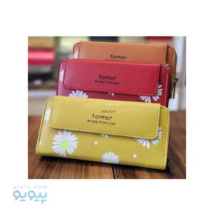 کیف پول زنانه طرح گل نیلوفر،پیویو