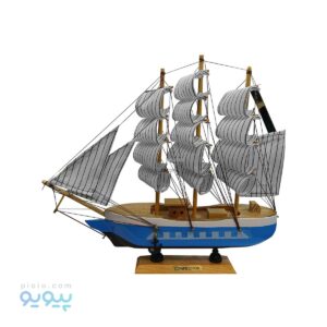 ماکت کشتی بادبانی چوبی بدنه آبی،پیویو