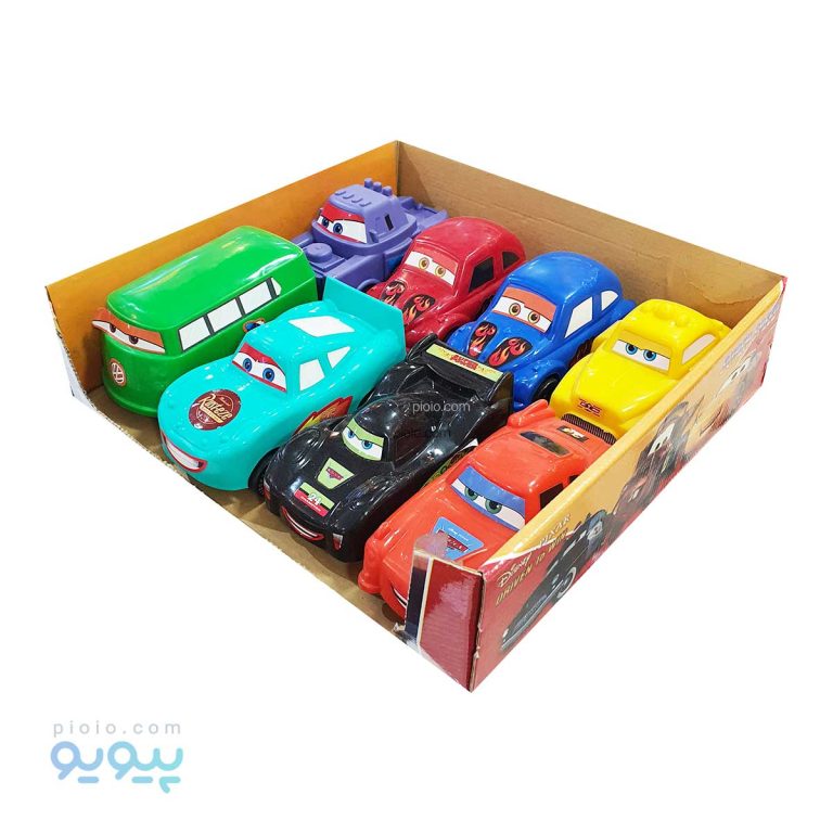 ماشین پلاستیکی انیمیشن ماشین ها 8عددی عمده و کارتنی-پیویو
