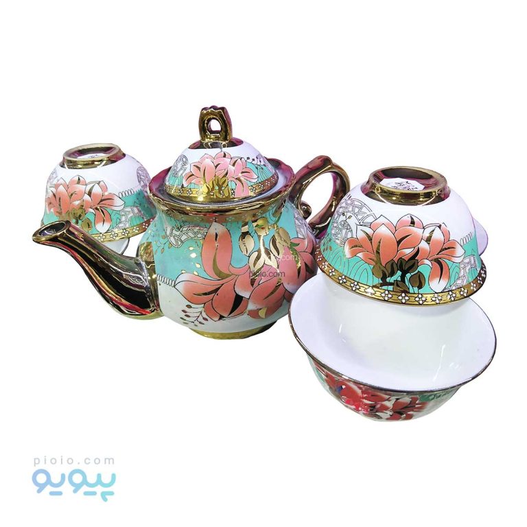 ست چای خوری گل رز طلایی _ پیویو