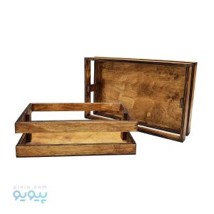 سبد مستطیل چوبی مجموعه دو عددی _پیویو