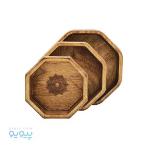 ظروف چوبی شش ضلعی مجموعه سه عددی _پیویو