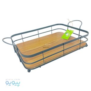سینی سبد فلزی با تخته چوبی،پیویو