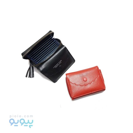 کیف پول دخترانه پشت زیپ اکاردئونی لب هلالی تک و عمده - تصویر 2