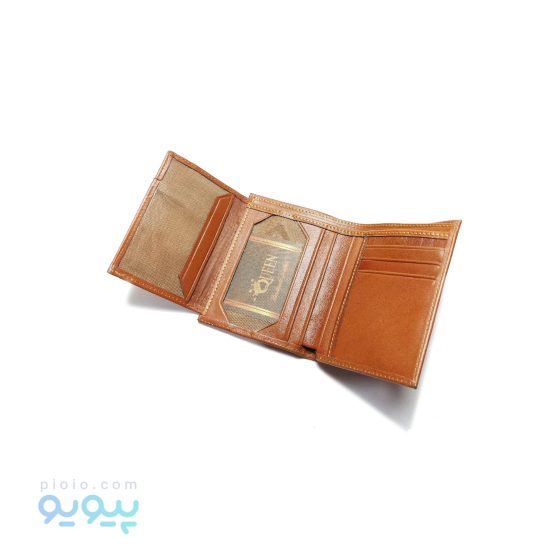 کیف پول نیم کتی چرم گاوی برگه کنار کد 61067 تک و عمده - تصویر 3