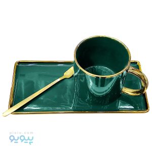 ماگ سرامیکی با قاشق فلزی|پیویو