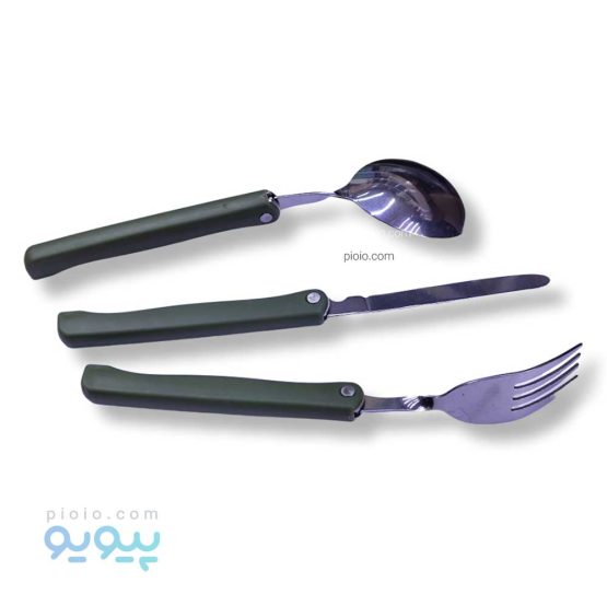 ست سه تکه قاشق چنگال و چاقو تاشو