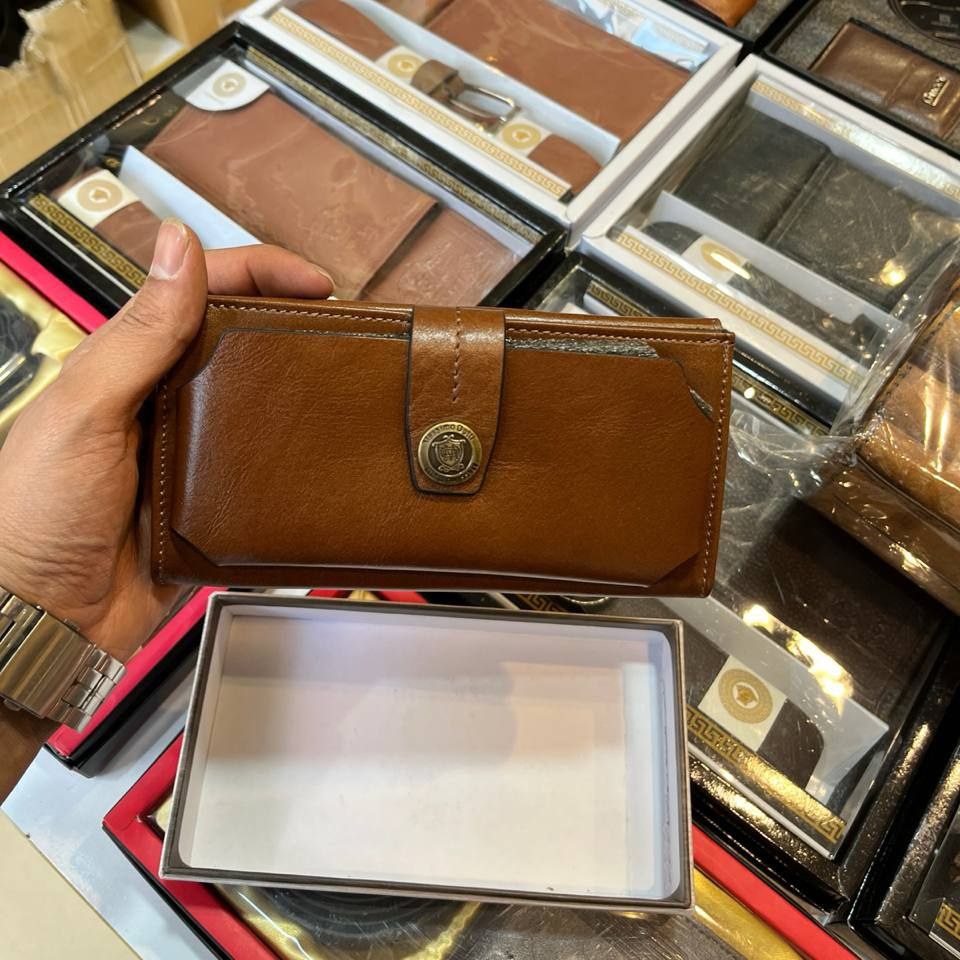 کیف پول چرم طبیعی پالتویی مردانه سه لت طرح ماسیمو دوتی